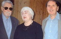 Татьяна Михайловна с Владимиром Николаевичем Топоровым и Андреем Анатольевичем Зализняком в 2005 году