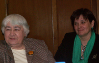 Татьяна Михайловна с Ириной Александровной Седаковой на конференции памяти Галины Петровны Клепиковой в Москве в 2008 году